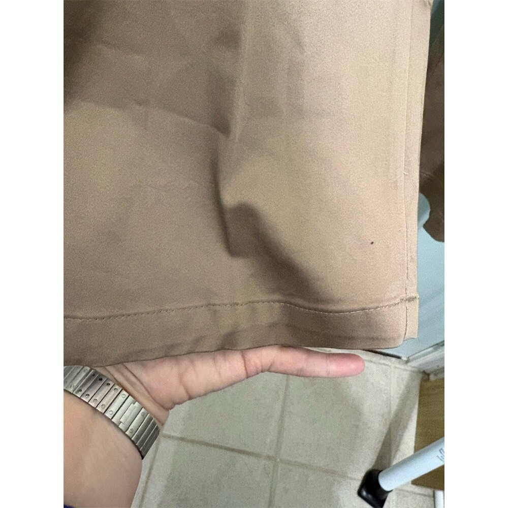 Lee Khaki Pants Womens Petite 12P Beige Mid Rise Straight Leg Stretch - Picture 4 of 9